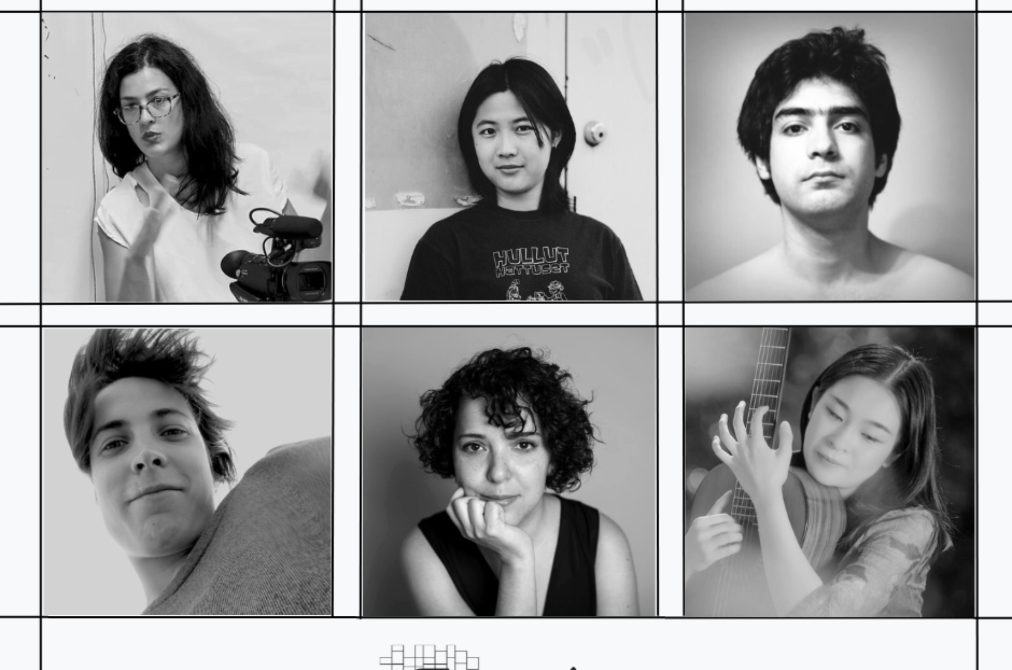 6 black and white portrait photographs